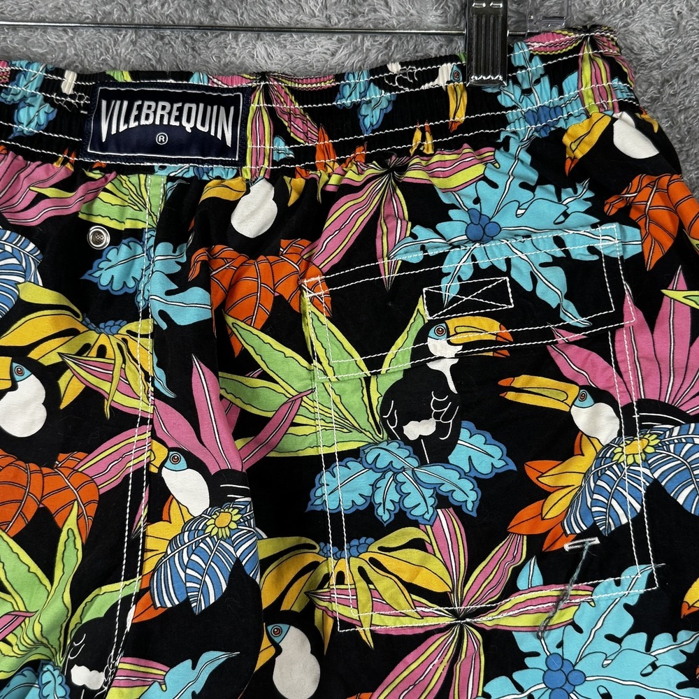 Vilebrequin Shorts Mens 2XL Multicolor Tropical Toucan Swim Trunks Hawaiian - Picture 12 of 16